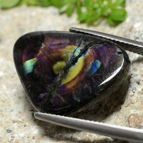 Spettrolite naturale multicolore da 11,16 ct, trillion, opaco