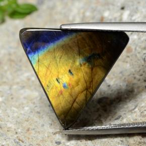 Spettrolite naturale multicolore da 9,73 ct, trillion, opaco