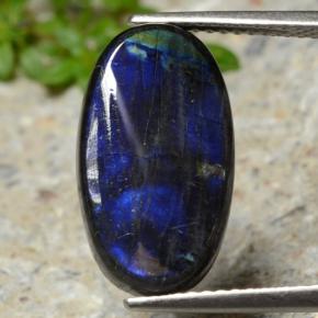 Spettrolite naturale multicolore da 4,55 ct, taglio ovale, opaco