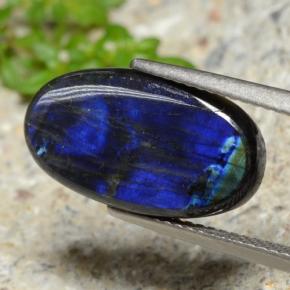 Spettrolite naturale multicolore da 4,55 ct, taglio ovale, opaco