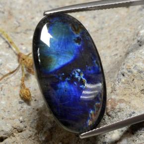 Spettrolite naturale multicolore da 13,26 ct, taglio ovale, opaco