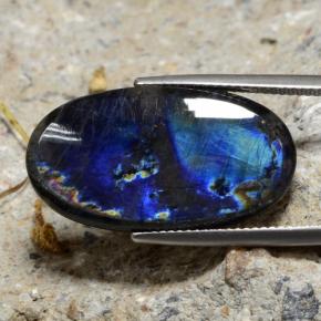 Spettrolite naturale multicolore da 13,26 ct, taglio ovale, opaco