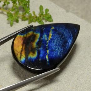 Spettrolite Multicolore naturale da 25.36 ct, Forma a pera, Opaco