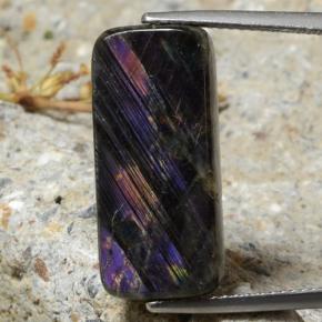 Spettrolite naturale multicolore da 8,96 ct, taglio a cuscino, opaco