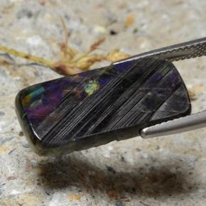Spettrolite naturale multicolore da 8,96 ct, taglio a cuscino, opaco