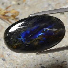Spettrolite naturale multicolore da 14,49 ct, taglio ovale, opaco