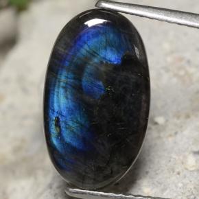 Spettrolite naturale multicolore da 3,27 ct, taglio ovale, opaco