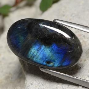 Spettrolite naturale multicolore da 3,27 ct, taglio ovale, opaco
