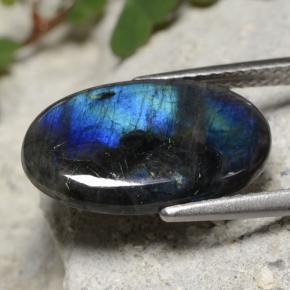 Spettrolite naturale multicolore da 3,27 ct, taglio ovale, opaco