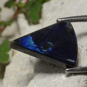 Spettrolite naturale multicolore da 7,77 ct, trillion, opaco