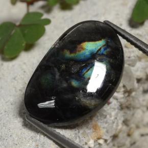 Spettrolite naturale multicolore da 6,55 ct, forma fantasia, opaco