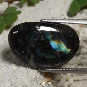 Spettrolite naturale multicolore da 6,55 ct, forma fantasia, opaco