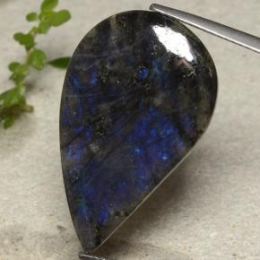 Spettrolite naturale multicolore da 10,46 ct, taglio a pera, traslucido