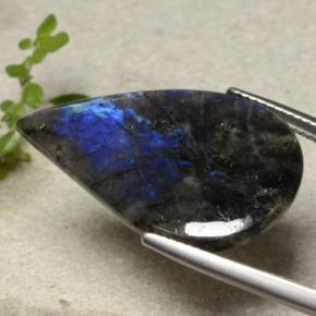 Spettrolite naturale multicolore da 10,46 ct, taglio a pera, traslucido