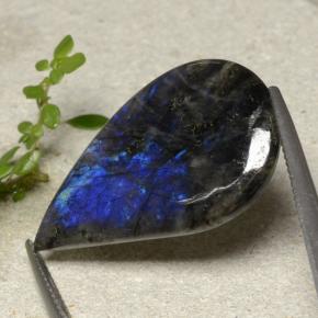 Spettrolite naturale multicolore da 10,46 ct, taglio a pera, traslucido