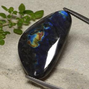 Spettrolite naturale multicolore da 14,20 ct, forma fantasia, opaco