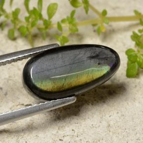 Spettrolite naturale multicolore da 4,09 ct, taglio a pera, opaco