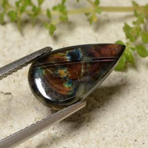 Spettrolite Multicolore naturale da 2.41 ct, Forma a pera, Opaco