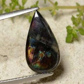 Spettrolite Multicolore naturale da 2.41 ct, Forma a pera, Opaco