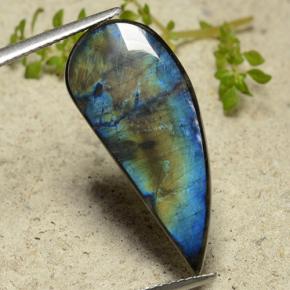 Spettrolite naturale multicolore da 6,14 ct, forma fantasia, opaco