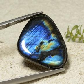 Spettrolite naturale multicolore da 10,60 ct, trillion, opaco
