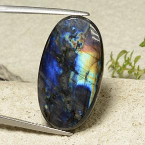 Spettrolite naturale multicolore da 14,82 ct, taglio ovale, opaco