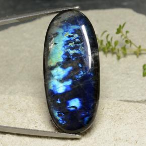 Spettrolite naturale multicolore da 26,18 ct, taglio ovale, opaco