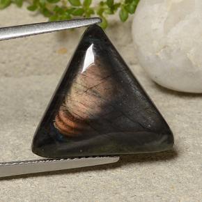 Spettrolite naturale multicolore da 6,63 ct, trillion, opaco