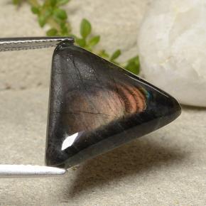 Spettrolite naturale multicolore da 6,63 ct, trillion, opaco