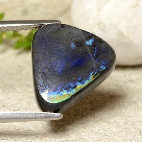 Spettrolite naturale multicolore da 4,19 ct, trillion, opaco