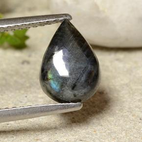 Spettrolite Multicolore naturale da 1.52 ct, Forma a pera, Opaco