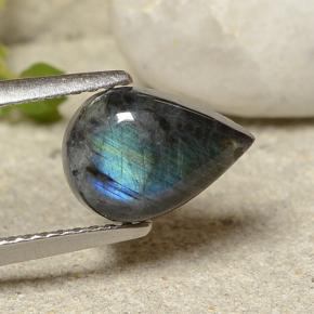 Spettrolite Multicolore naturale da 1.52 ct, Forma a pera, Opaco