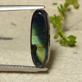 Spettrolite naturale multicolore da 2,54 ct, taglio ovale, opaco