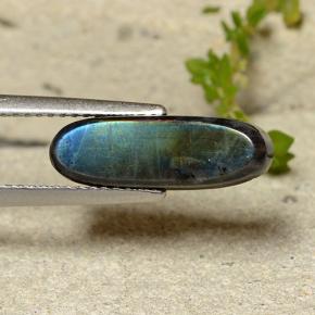 Spettrolite naturale multicolore da 2,54 ct, taglio ovale, opaco