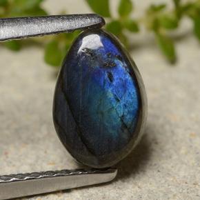 Spettrolite naturale multicolore da 0,81 ct, taglio a pera, opaco