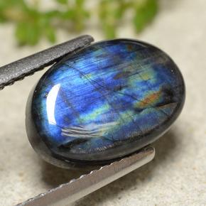 Spettrolite Multicolore naturale da 2.95 ct, Taglio ovale, Opaco