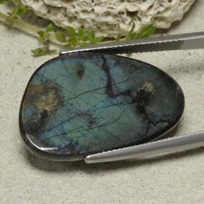 Spettrolite naturale multicolore da 12,88 ct, forma fantasia, opaco