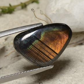 Spettrolite naturale multicolore da 5,66 ct, forma fantasia, opaco