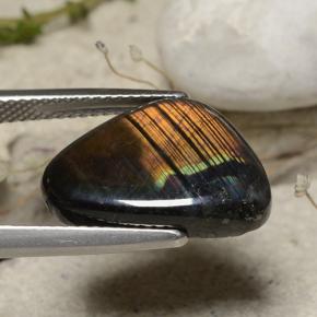 Spettrolite naturale multicolore da 5,66 ct, forma fantasia, opaco