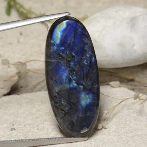 Spettrolite naturale multicolore da 9,29 ct, taglio ovale, opaco