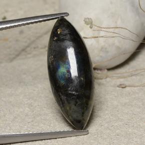 Spettrolite naturale multicolore da 7,35 ct, marchesa, opaco
