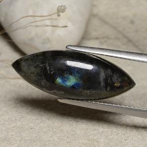 Spettrolite naturale multicolore da 7,35 ct, marchesa, opaco