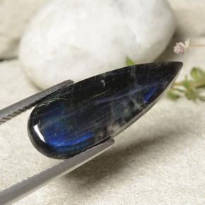 Spettrolite Multicolore naturale da 4.92 ct, Forma a pera, Opaco