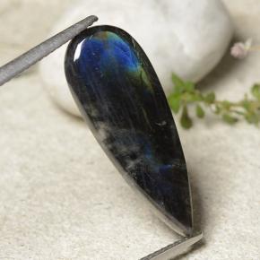 Spettrolite Multicolore naturale da 4.92 ct, Forma a pera, Opaco