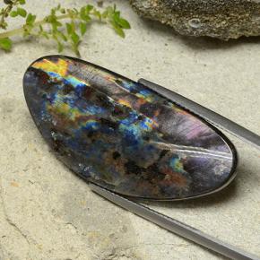 Spettrolite naturale multicolore da 15,39 ct, forma fantasia, opaco