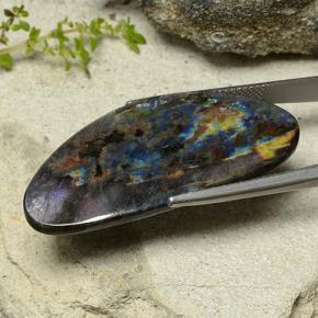Spettrolite naturale multicolore da 15,39 ct, forma fantasia, opaco