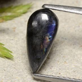 Spettrolite naturale multicolore da 0,91 ct, taglio a pera, opaco