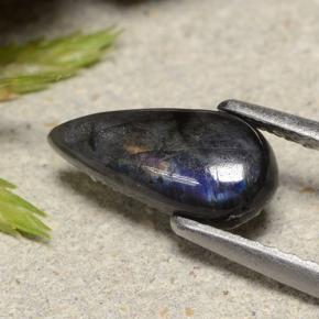Spettrolite naturale multicolore da 0,91 ct, taglio a pera, opaco