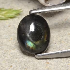 Spettrolite naturale multicolore da 0,74 ct, taglio ovale, opaco
