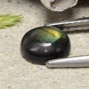 Spettrolite naturale multicolore da 0,74 ct, taglio ovale, opaco